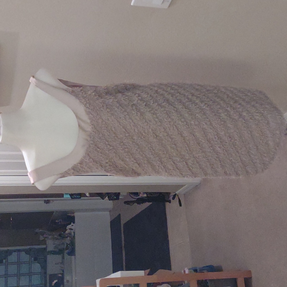 Mina UK light tan/ nude faux fur look dress M/L